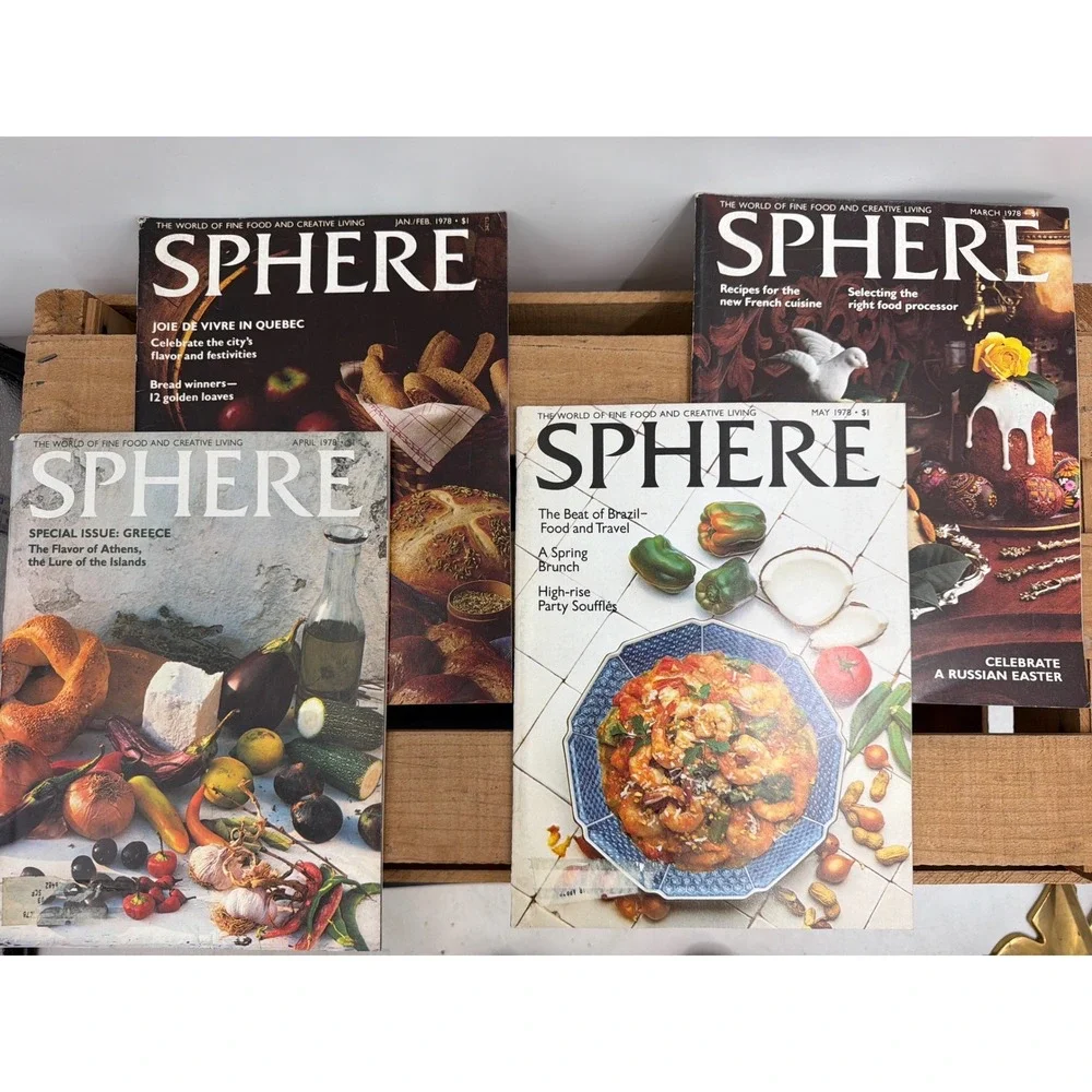 Vintage‎ Sphere Magazine 1978 Lot of 4 Jan Feb Mar Apr May Food Creative Living